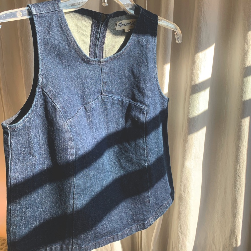 Madewell blue denim top